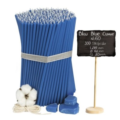 Diveevo Blue Beeswax Church Candles N60