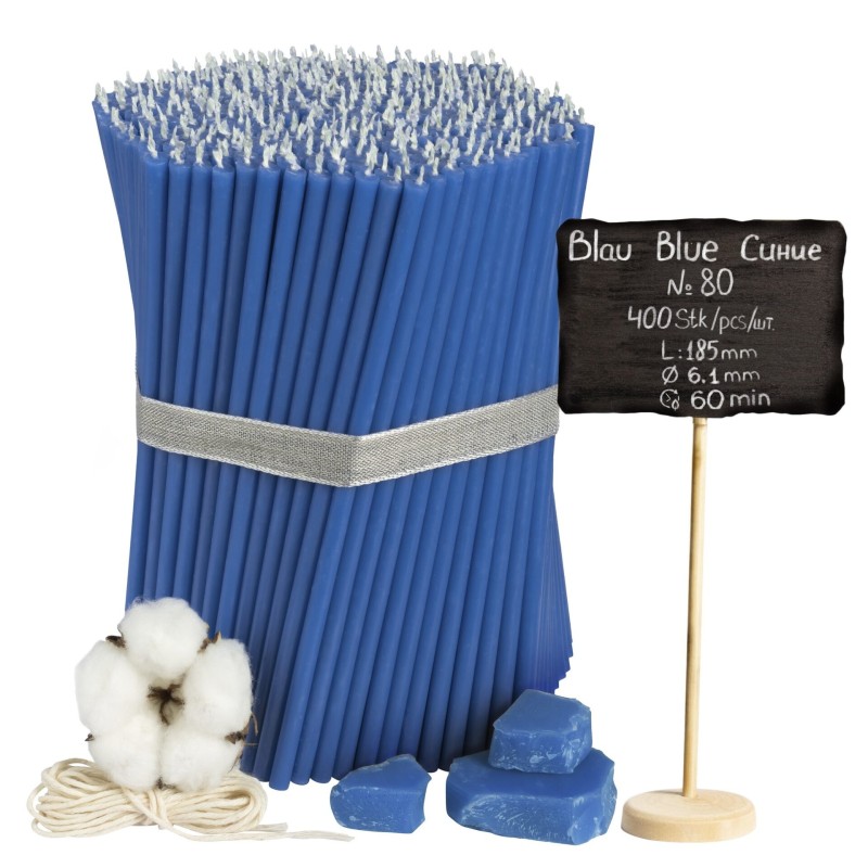 Diveevo Blue Beeswax Church Candles N80