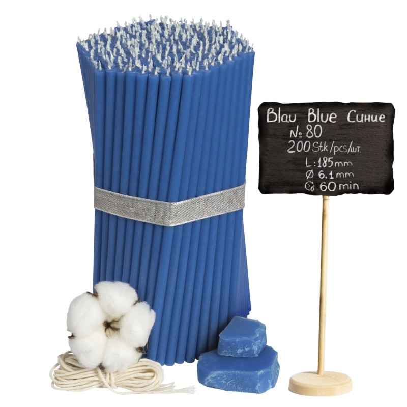 Diveevo Blue Beeswax Church Candles N80