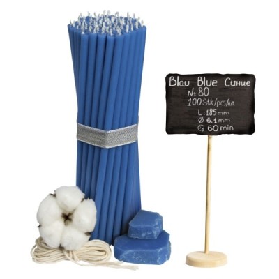 Diveevo Blue Beeswax Church Candles N80