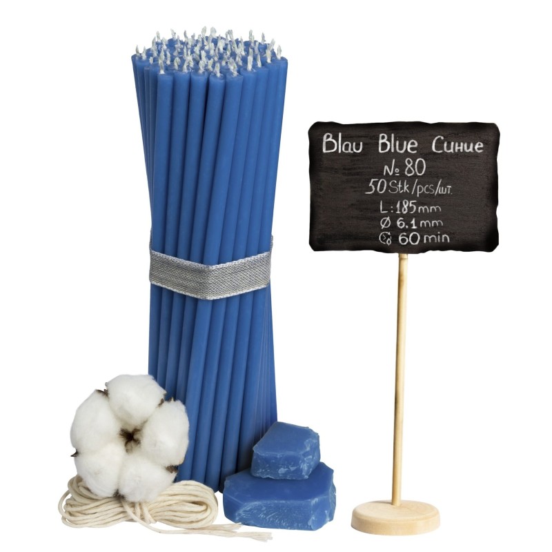 Diveevo Blue Beeswax Church Candles N80