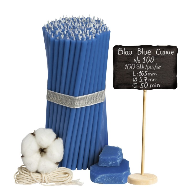 Diveevo Blue Beeswax Church Candles N100