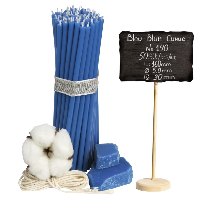 Diveevo Blue Beeswax Church Candles N140