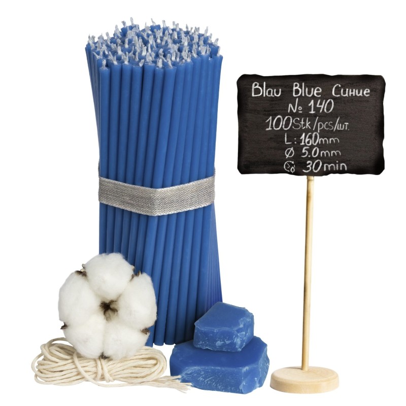 Diveevo Blue Beeswax Church Candles N140