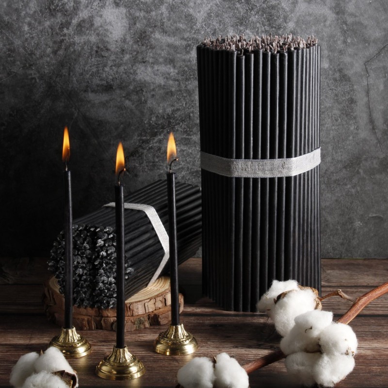 Diveevo Monastery Black Beeswax Candles N20