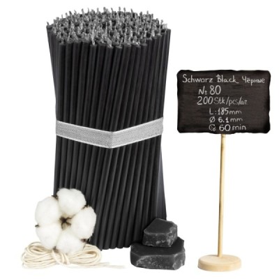 Diveevo Monastery Black Beeswax Candles N80