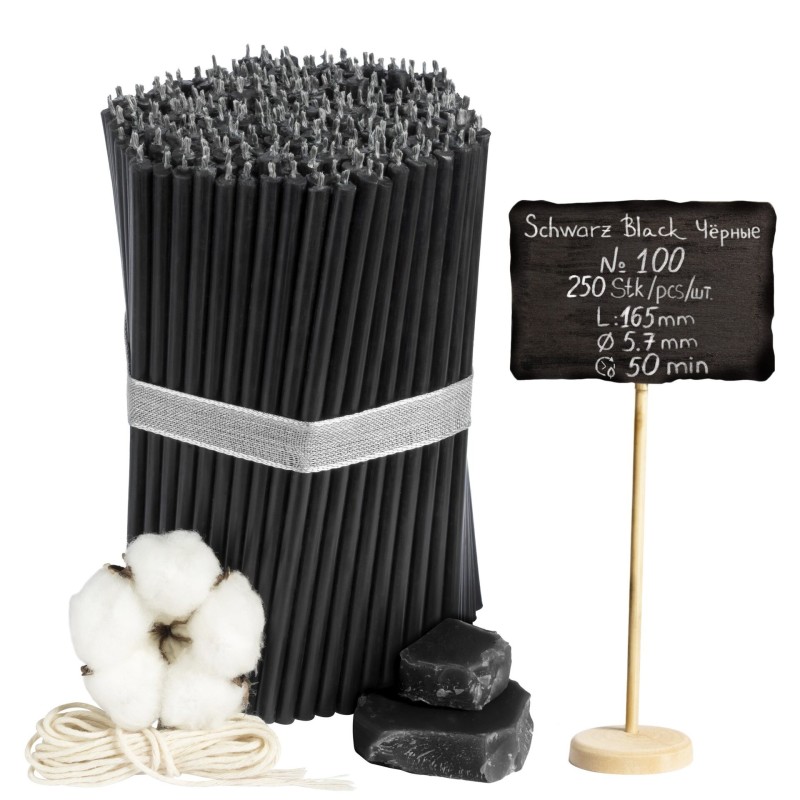 Diveevo Monastery Black Beeswax Candles N100