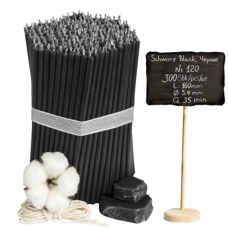 Diveevo Monastery Black Beeswax Candles N120