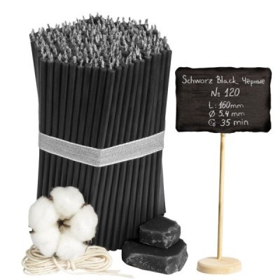 Diveevo Monastery Black Beeswax Candles N120