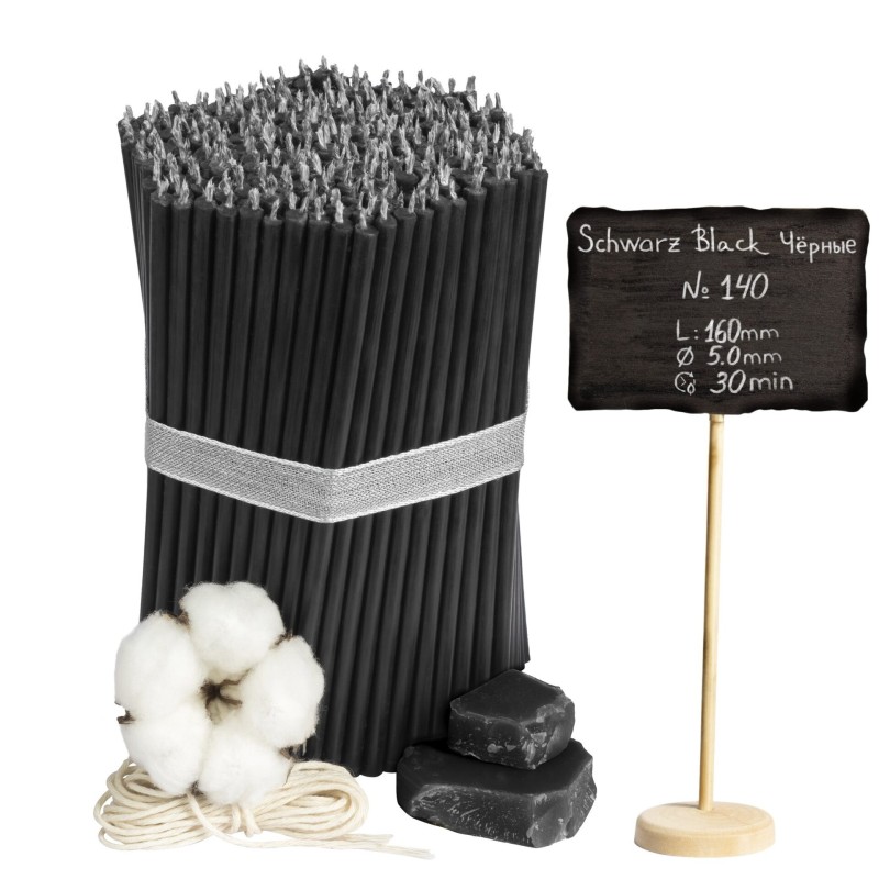 Diveevo Monastery Black Beeswax Candles N140