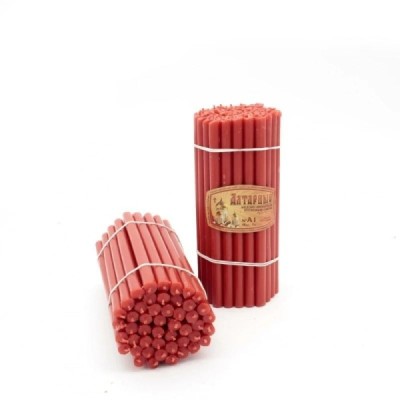 Diveevo altar wax candles (red) 20.5 cm 1 kg, 48 pcs