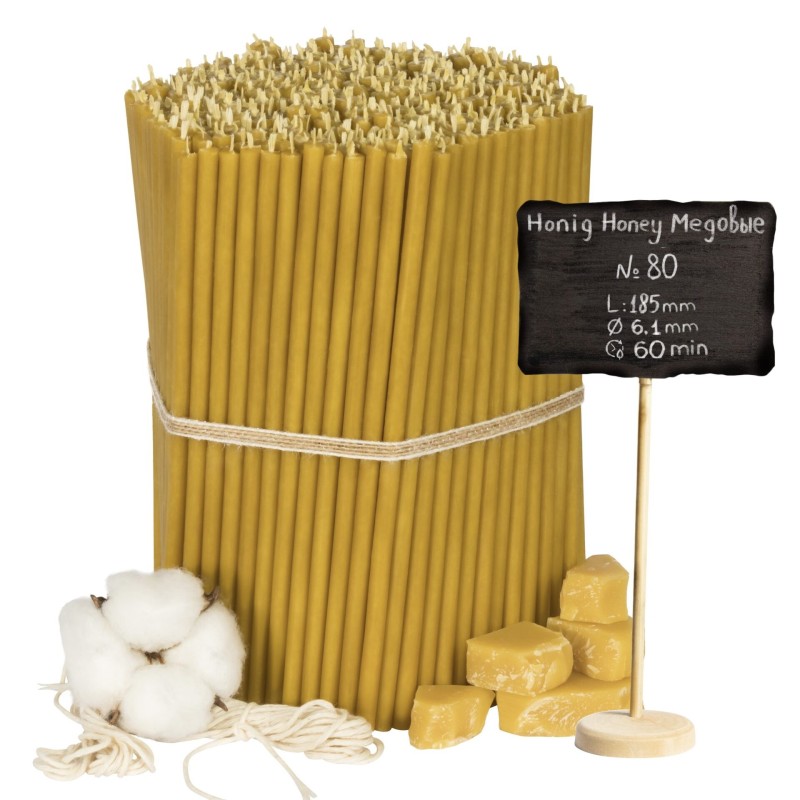 Beeswax Church Candles "Honey" N80