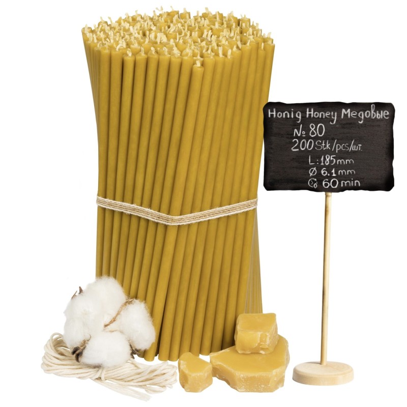 Beeswax Church Candles "Honey" N80