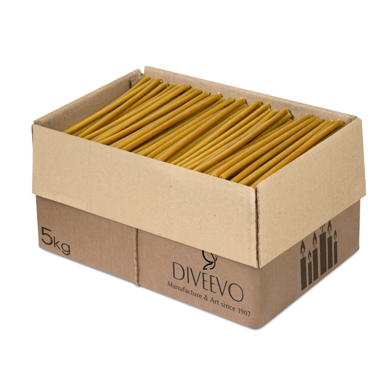 375 pcs (5 kg), Monastery candles yellow, from beeswax N30