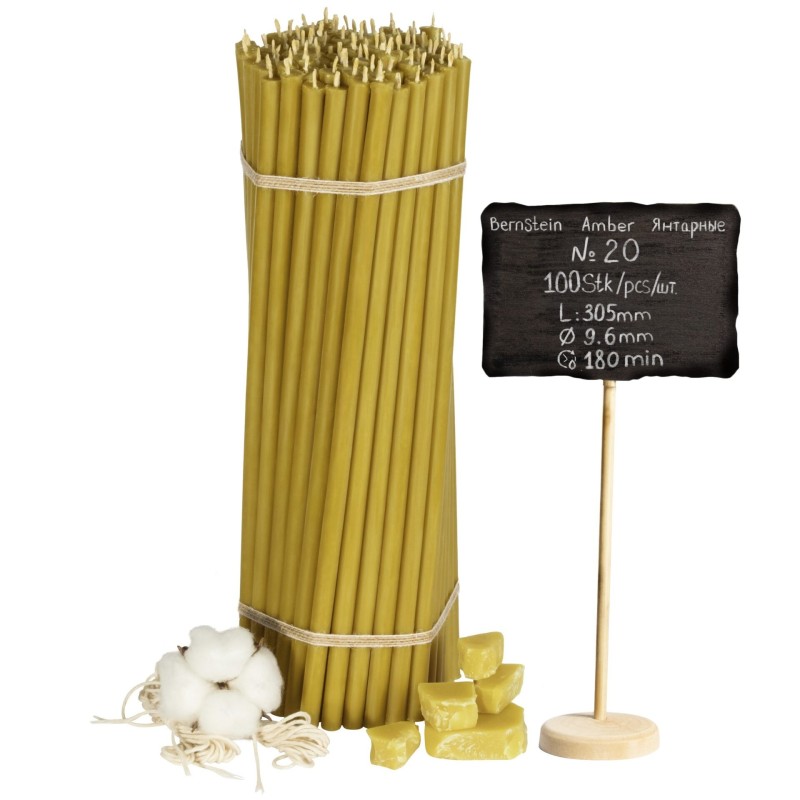 Beeswax Church Candles "Amber" N20