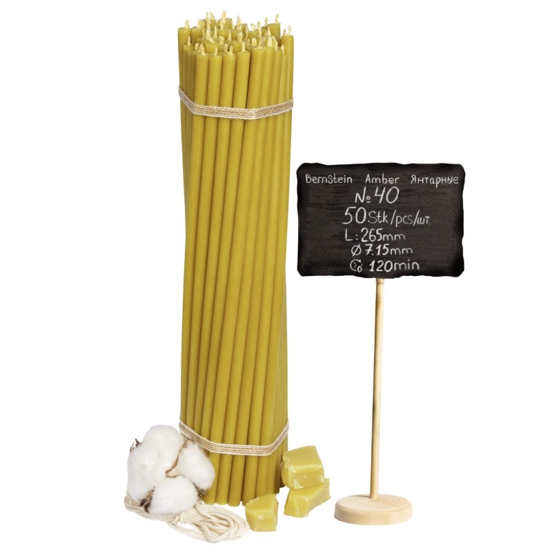 Beeswax Church Candles "Amber" N40