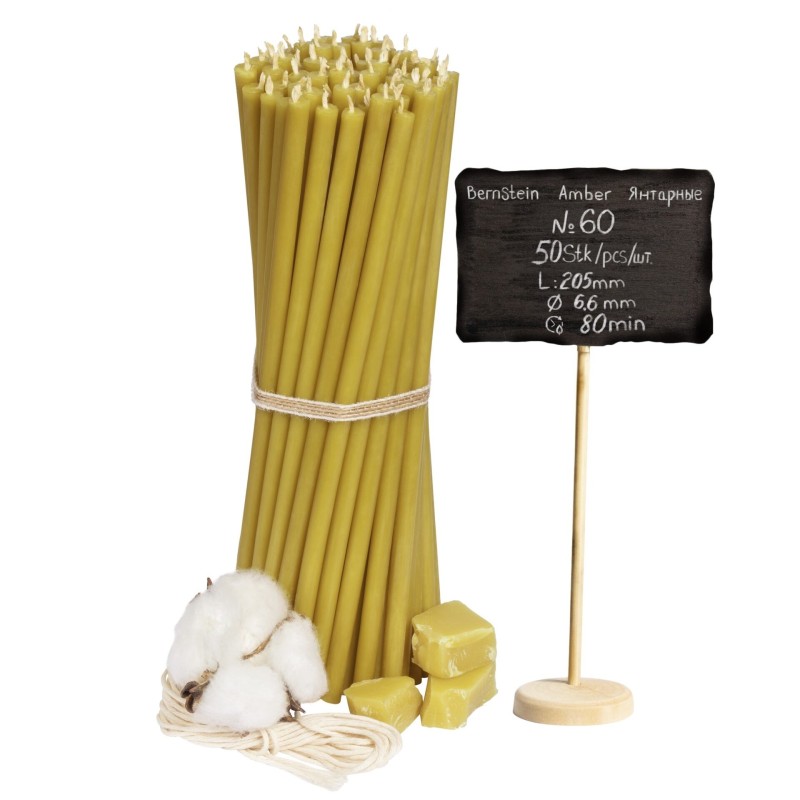 Beeswax Church Candles "Amber" N60