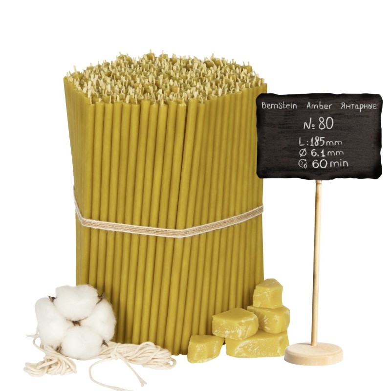 Beeswax Church Candles "Amber" N80