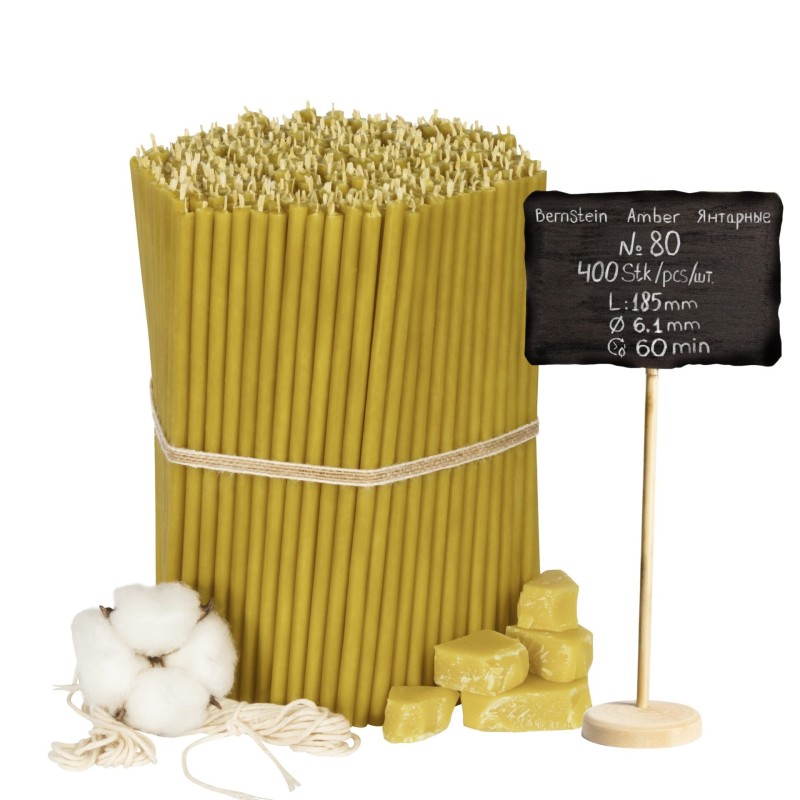 Beeswax Church Candles "Amber" N80