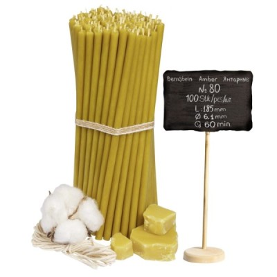 Beeswax Church Candles "Amber" N80