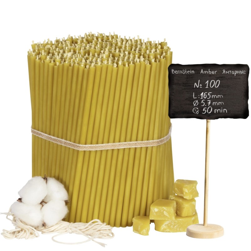 Beeswax Church Candles "Amber" N100