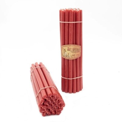 Diveevo altar wax candles (red) 29.5 cm 1 kg, 28 pcs